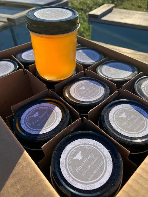 Raw wildflower honey case of 12, 8oz.